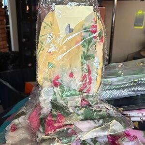 Floral Yellow and Pink Scarf